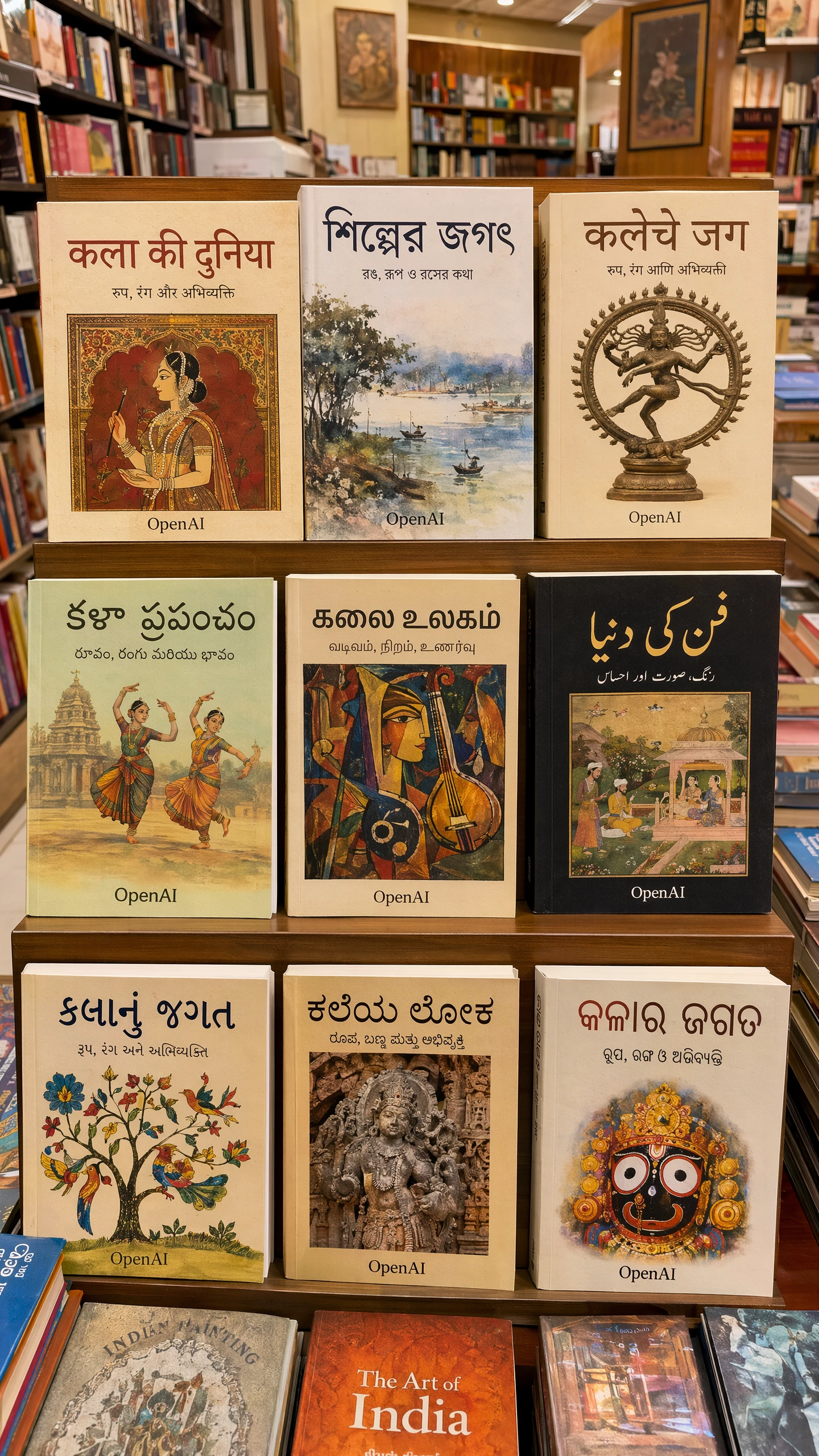 Peanut AI - Multilingual Indian Bookstore Art