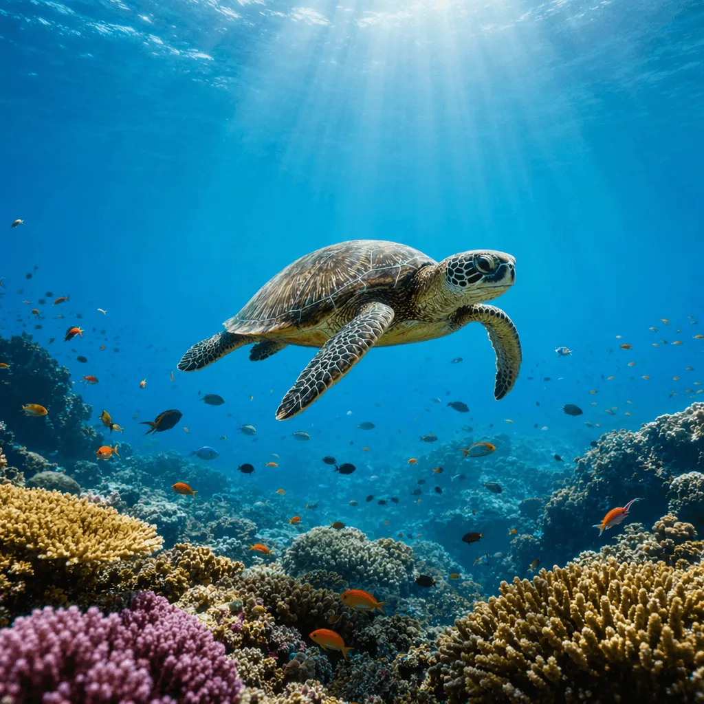 Peanut AI - Sea Turtle Underwater Poster