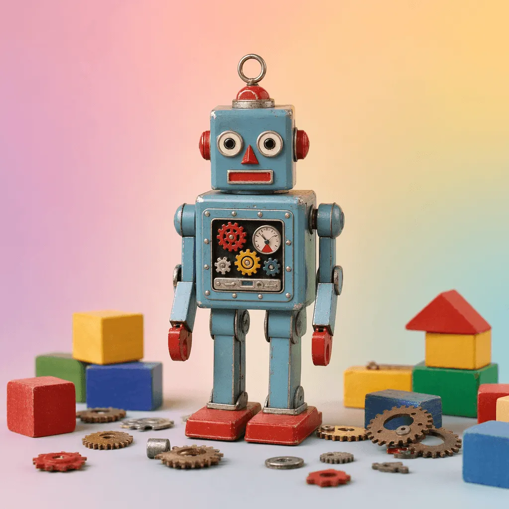 Peanut AI - Tin Robot Toy Mockup